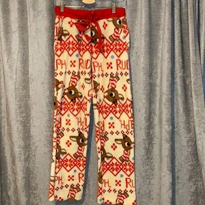 Women’s sleep pants featuring Rudolph